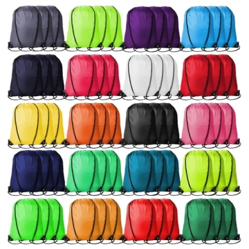 Kuhome 60Pcs Drawstring Backpacks Bulk String Bag Cinch Sack Pack Storage Knapsack Polyester Gift Ba...