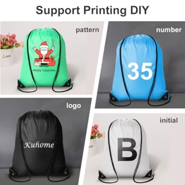 Kuhome 60Pcs Drawstring Backpacks Bulk Gift Bags for Trips