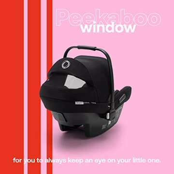 Bugaboo Turtle Air by Nuna Car Seat + Base - Compatible with Bugaboo Fox, Lynx, Donkey Bee and Ant Strollers - Fits Infants 4 to 32 Pounds - Lightweight Car Seat - Black
