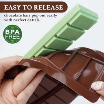 HKNMTT Silicone Chocolate Bar Molds for DIY Treats