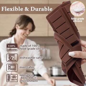 HKNMTT Silicone Chocolate Bar Molds for DIY Treats