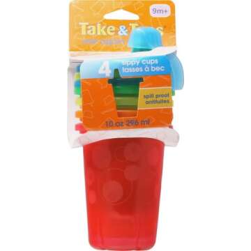 The First Years Take & Toss Spill Proof Sippy Cups - Reusable Toddler Cups - Rainbow - Kids Cups and...