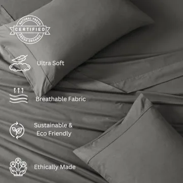 Luxurious Lane Linen Organic Cotton King Sheets Set