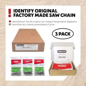 Oregon S56x3 3-Pack AdvanceCut Chainsaw Chains for 16-Inch Bar -56 Drive Links – Low-Kickback, Fits Husqvarna, Echo, Poulan, Wen and more