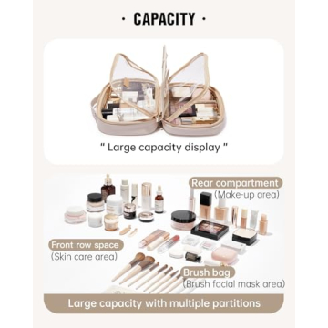 EACHY Travel Makeup Bag Waterproof Cosmetic Organizer