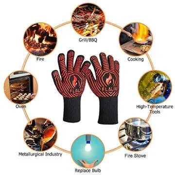 Flalivi BBQ Gloves with 1472°F Heat Resistance