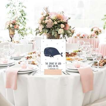 Andaz Press Christian Bible Verses Quotes Nursery Kids Room Unframed Hanging Wall Art Poster Home Decor, 8.5x11-inch, Ocean Sea Marine Life Animals Nautical Theme, Octopus, Crab, 6-Pack, No Frames