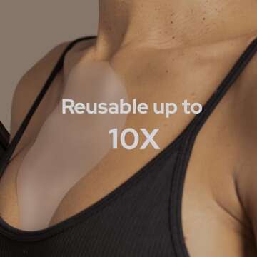 SiO Beauty ChestLift - Chest Anti-Wrinkle Pad 4 Weeks Supply - Overnight Smoothing Silicone Pad For Cleavage & Decollete Skin