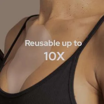 SiO Beauty ChestLift - Chest Anti-Wrinkle Pad 4 Weeks Supply - Overnight Smoothing Silicone Pad For Cleavage & Decollete Skin