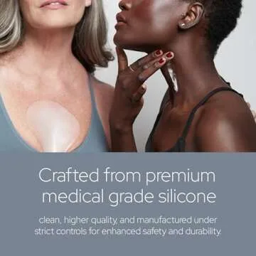 SiO Beauty ChestLift - Chest Anti-Wrinkle Pad 4 Weeks Supply - Overnight Smoothing Silicone Pad For Cleavage & Decollete Skin