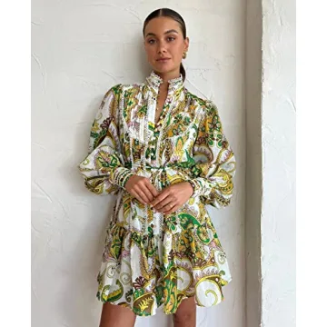 Elegant Aoxwomens Button Down Swing Dress with Pockets