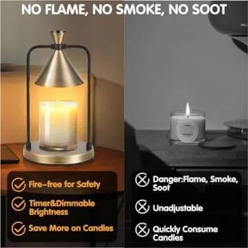 Zecnaud Candle Warmer Lamp with Timer and Dimmable Light
