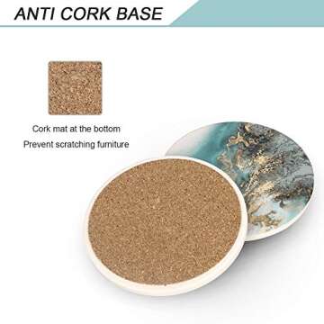 Lahome Elegant Round Ceramic Coasters Set of 4