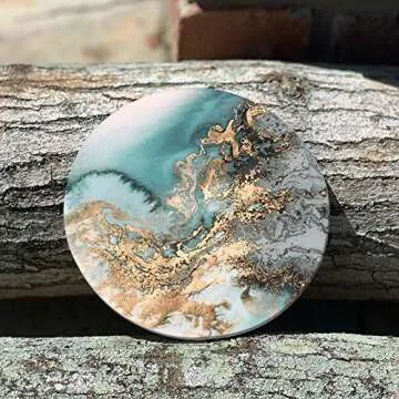 Lahome Elegant Round Ceramic Coasters Set of 4