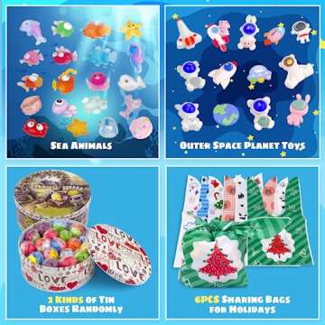 DOVIPE 34PCS Surprise Bath Bombs for Kids with Toys - Ocean & Space Themes, Gift-Ready!