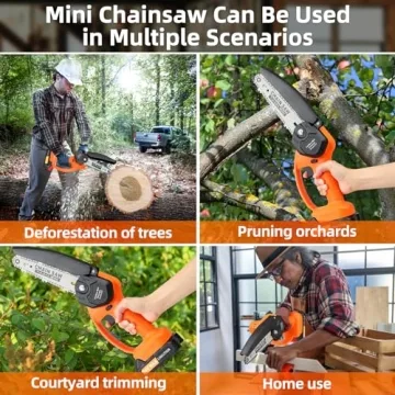 Lightweight Cordless Mini Chainsaw with 2 Batteries