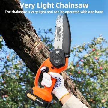 Lightweight Cordless Mini Chainsaw with 2 Batteries