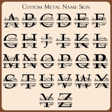 Custom Family Name Sign with Split Letter Monogram