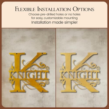 Custom Family Name Sign with Split Letter Monogram