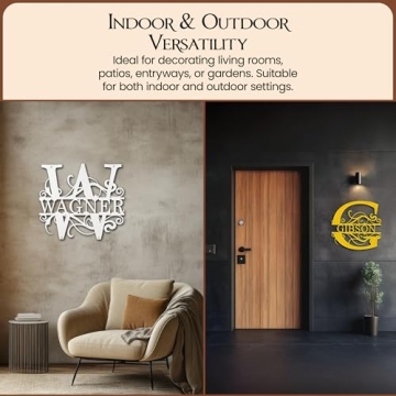 Custom Family Name Sign with Split Letter Monogram