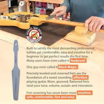 FretGuru Guitar Fret Crowning File - Dual Sided Dagger 2.0 - MD and LG/XL - Ideal for Frets between .080" to .110" wide - Professional Luthier Tool for Electric, Acoustic and Bass Guitars