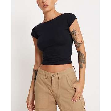 Women Backless Y2K Open Back Crop Top Fashion