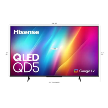 Hisense 43" Class QD5 Series QLED 4K UHD Smart Google TV 43QD5N, with Dolby Vision HDR, HDR10+ Adaptive, HDR10, HLG (Renewed)