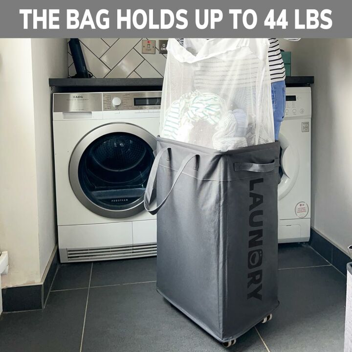 Goodpick 75L Laundry Basket with Wheels & Removable Wash Bag