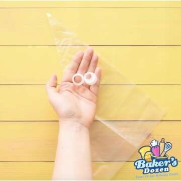 100 Pastry Bags 16 IN | Heavy Duty Piping Bags with Extra Thickness | Disposable Icing Bags with 1 Coupler and 2 Ties | Cake Decoration Piping Bags | Anti-Burst and Non-slip Piping Bag