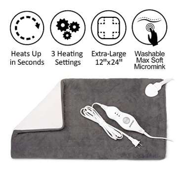 PARAMED Heating Pad XL King Size by Paramed - Extra Large 12” x 24” - Auto Shut-Off Function - f...