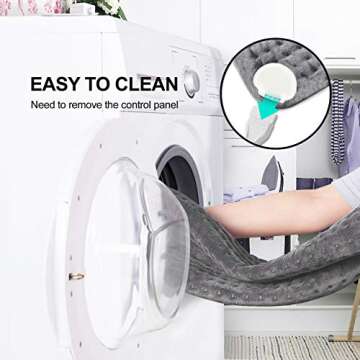 PARAMED Heating Pad XL King Size by Paramed - Extra Large 12” x 24” - Auto Shut-Off Function - for Neck, Back, Shoulder, Menstrual Pain & Sore Muscle Relief – Washable Grey