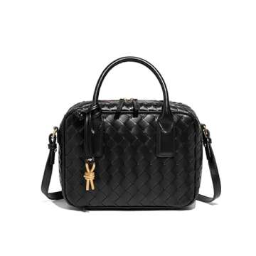 LEESTUTY Trendy Woven Crossbody Bag for Women - Woven Top Handle Satchel Handbag - Weaved Hand Purse...