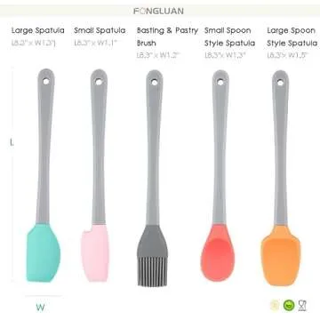 FONGLUAN Mini Silicone Spatula Set for Cooking and Baking