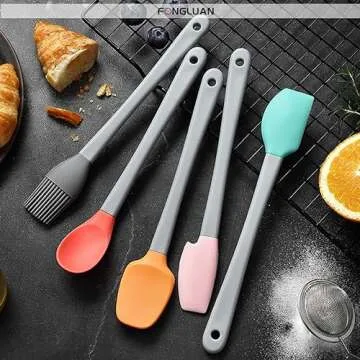 FONGLUAN Mini Silicone Spatula Set for Cooking and Baking