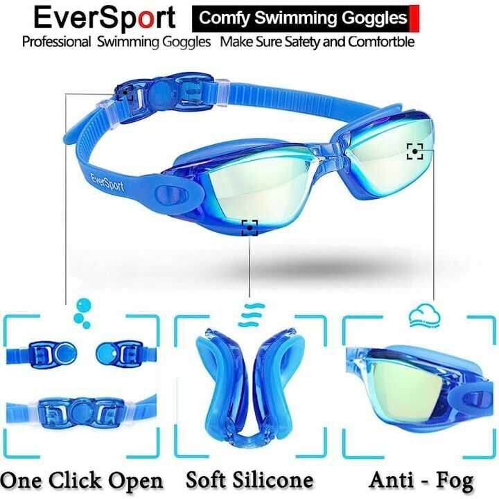 Kids Swim Goggles Pack of 2, Anti-Fog UV Protection