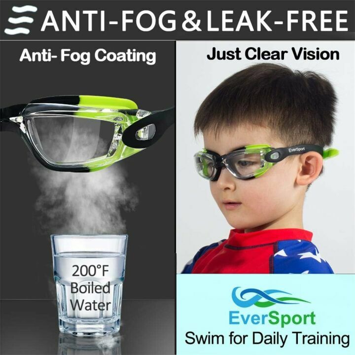 Kids Swim Goggles Pack of 2, Anti-Fog UV Protection
