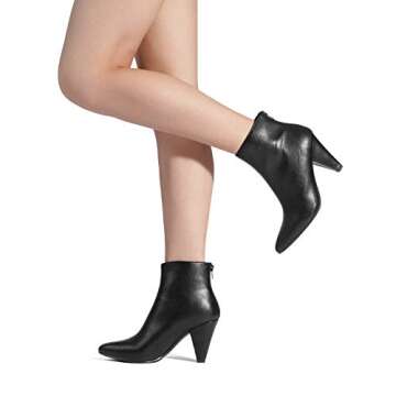 DREAM PAIRS Women's Pointed Toe Ankle Boots High Heel Booties Fashion Zipper Dress Boots,Size 9,Black/Pu,KALILA