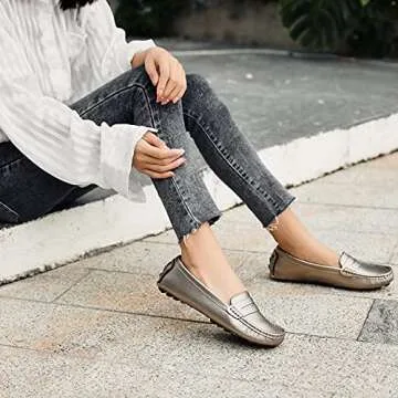 Artisure Women's Genuine Leather Slip-On Loafers for Comfort