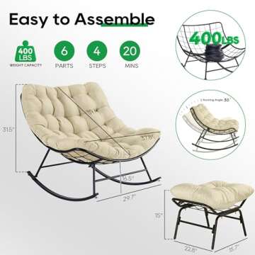 Oversized PORWEY Egg Rocking Chair for Comfort and Style