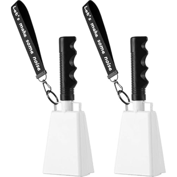 Cow Bells Noise Makers with Handle: Cowbells Hand Percussion for Sporting Events with Wrist Strap - ...