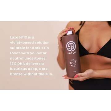 SJOLIE Spray Tan Solution - Luxe 12 - Violet Based Dark Blend | Sunless Tanning Solution for Deep, D...
