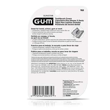 GUM-152RF Toothbrush Covers for Travel, Home, or Camping, 4 Covers