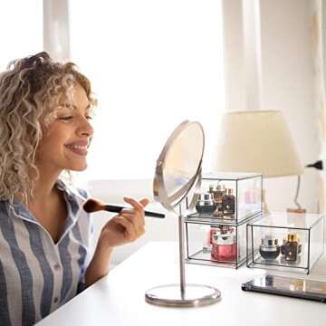 3 Pack Makeup Organizer Stackable Storage Drawers Acrylic Makeup Organizer Clear Makeup and Skincare Organizer Acrylic Storage Drawers Organizer for Vanity Bathroom Counter Undersink (Clear)