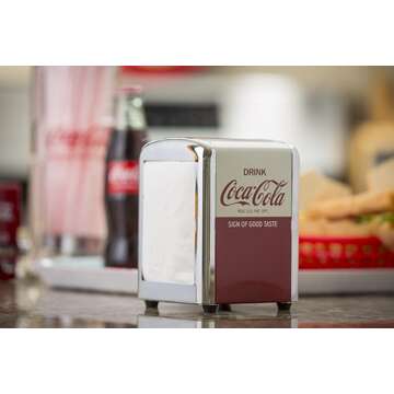 Tablecraft Coca-Cola Napkin Dispenser, Half, Red