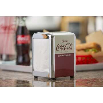 Tablecraft Coca-Cola Napkin Dispenser, Half, Red