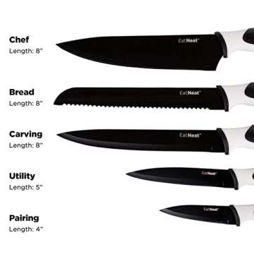 EatNeat 12 Piece Knife Set - Premium Chef Knives & Board