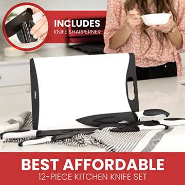 EatNeat 12 Piece Knife Set - Premium Chef Knives & Board