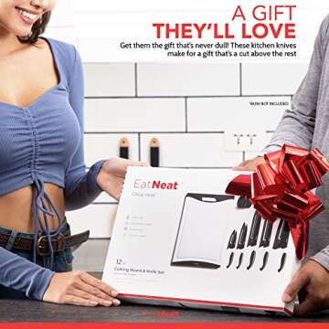 EatNeat 12 Piece Knife Set - Premium Chef Knives & Board