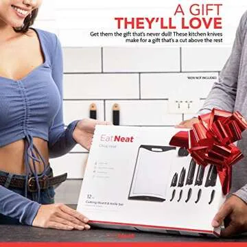 EatNeat 12 Piece Knife Set - Premium Chef Knives & Board