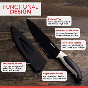 EatNeat 12 Piece Knife Set - Premium Chef Knives & Board